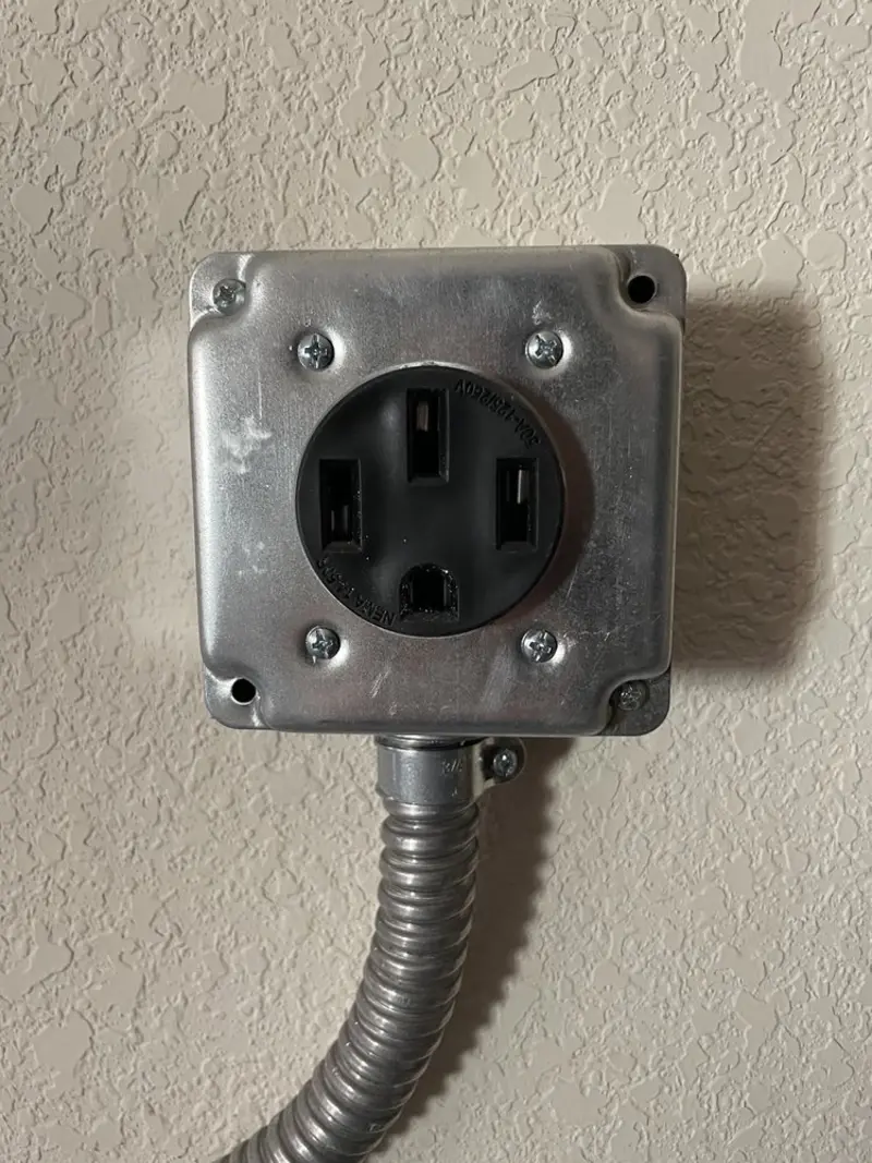 NEMA 14-50 outlet installed for Smart Home Electrical in Lawrence
